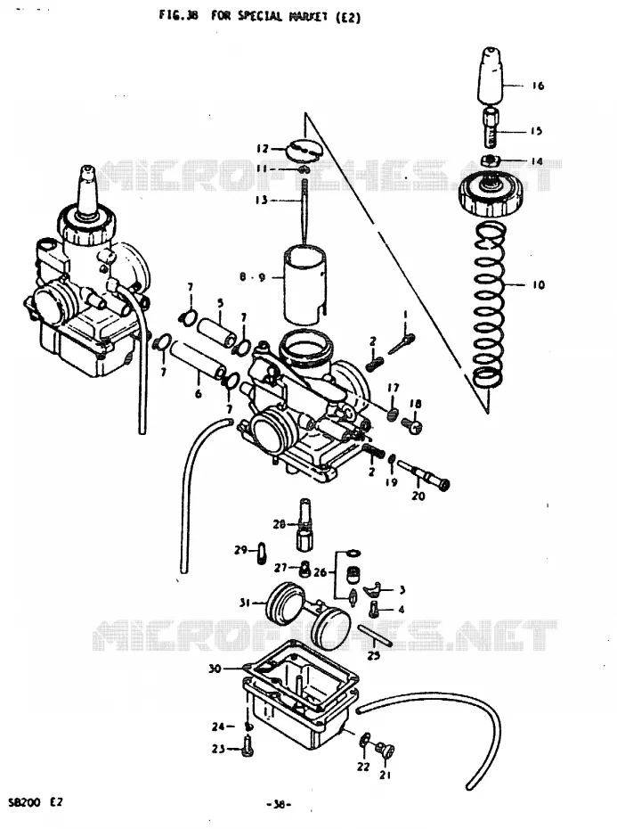 PIECES MARCHES SPECIAUX (E2) Suzuki MOTO 200 Autres-modeles 1979  SB200N