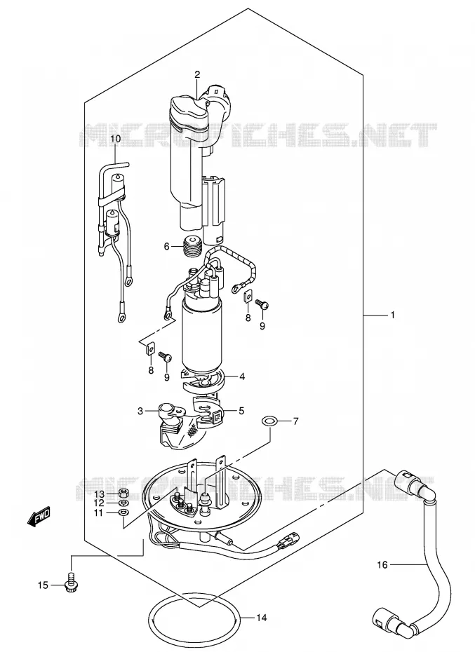 POMPE A ESSENCE (MODEL K5/K6/K7) Suzuki MOTO 650 SV-S 2006  SV650SUK6(E2)