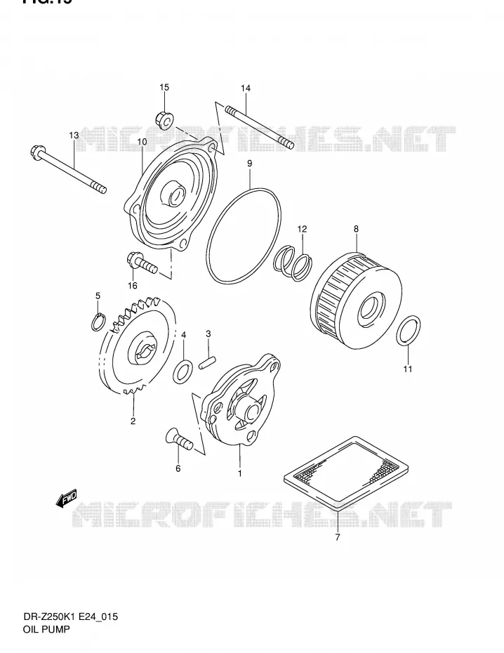 POMPE A HUILE Suzuki MOTO 250 DR-Z 2002  DR-Z250K2(E24)