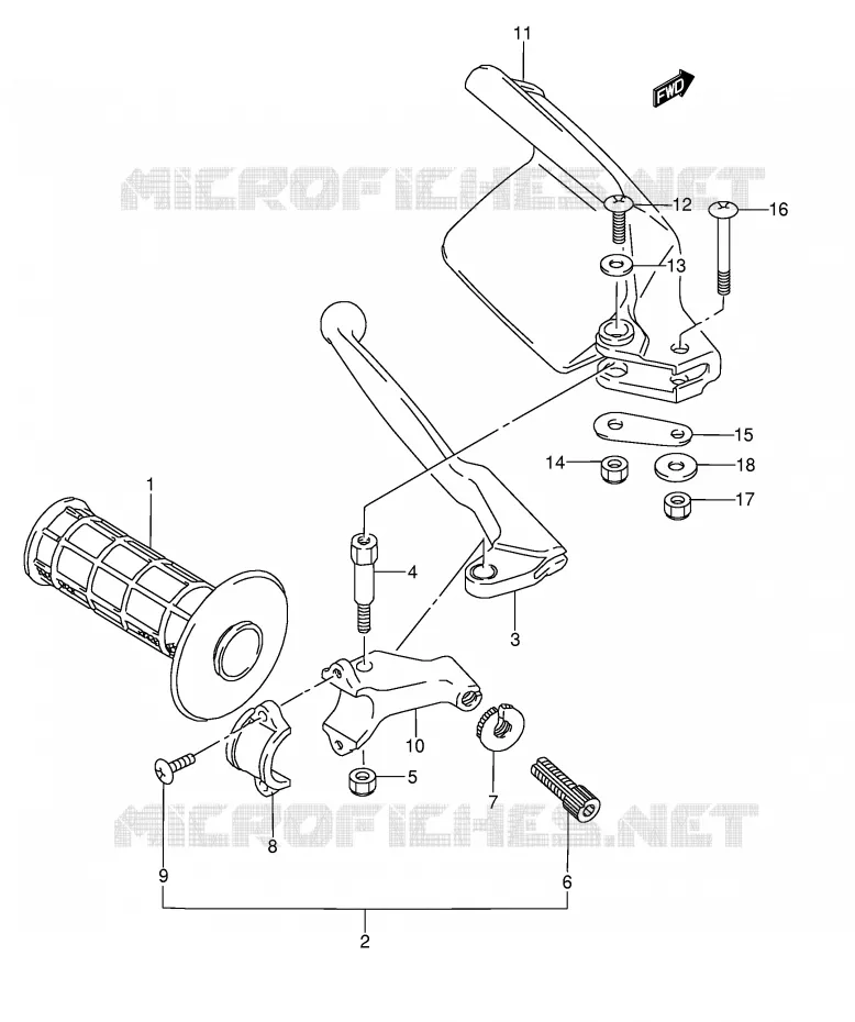 PROTEGE MAIN GAUCHE (MODELE N/S/T) Suzuki MOTO 250 RMX 1990  RMX250L(E1)
