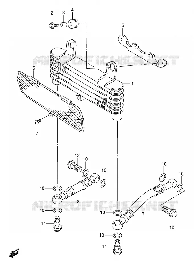 RADIATEUR D'HUILE Suzuki MOTO 1000 TL-S 1998  TL1000SW(E2)