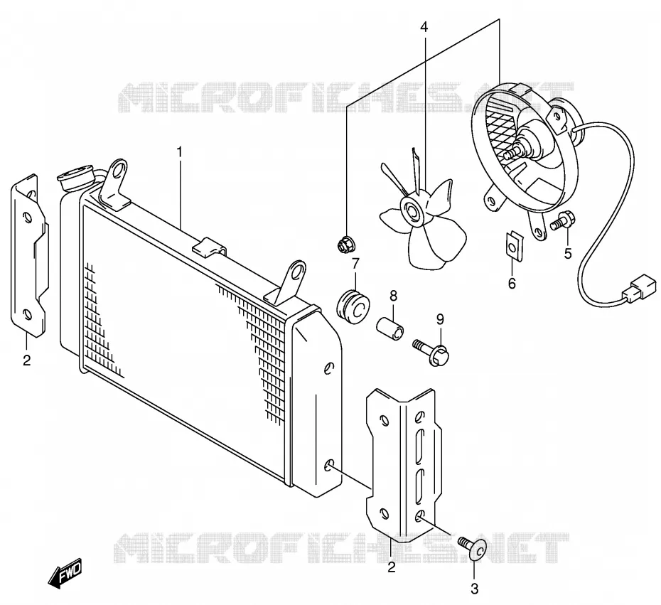 RADIATEUR Suzuki MOTO 650 SV-S 2001  SV650SUK1(E2)
