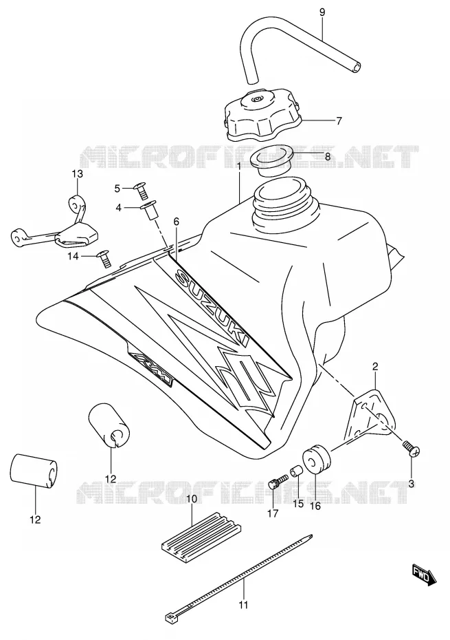 RESERVOIR D'ESSENCE (MODELE K4) Suzuki MOTO 85 RM 2003  RM85LK3(P3/P28)