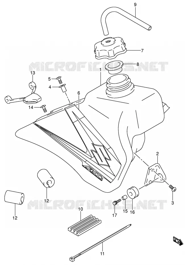 RESERVOIR D'ESSENCE (MODELE K5) Suzuki MOTO 85 RM 2002  RM85K2(P3/P28)