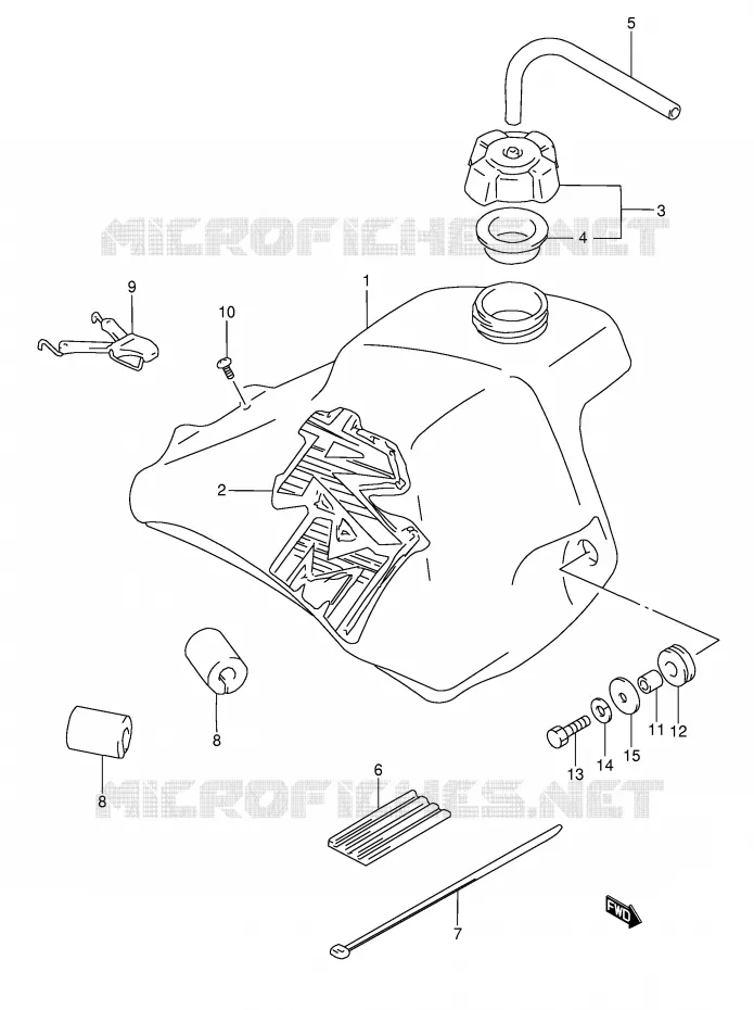 RESERVOIR D'ESSENCE (MODELE T) Suzuki MOTO 80 RM 1996  RM80T(E3/E28)