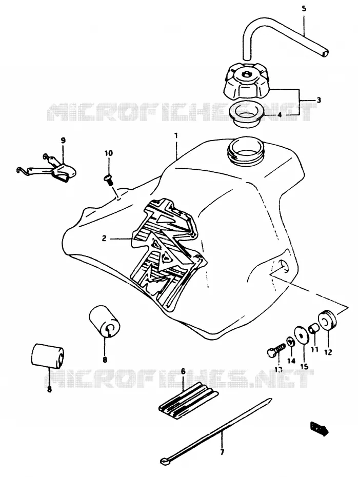 RESERVOIR D'ESSENCE (MODELE T) Suzuki MOTO 80 RM 1997  RM80V(T/V)