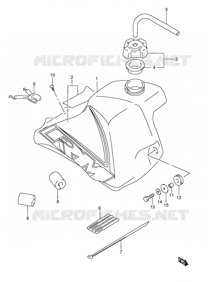 RESERVOIR D'ESSENCE (MODELE X) Suzuki MOTO 80 RM 1996  RM80T(E3/E28)