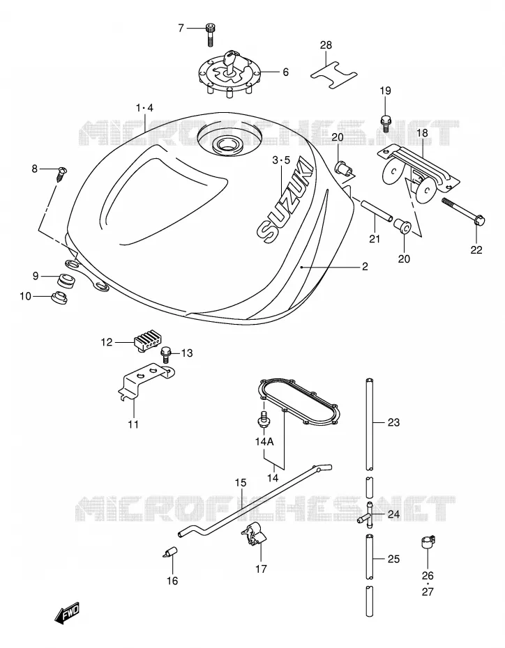 RESERVOIR D'ESSENCE (MODELE Y) Suzuki MOTO 1000 TL-R 1999  TL1000RX(E2)