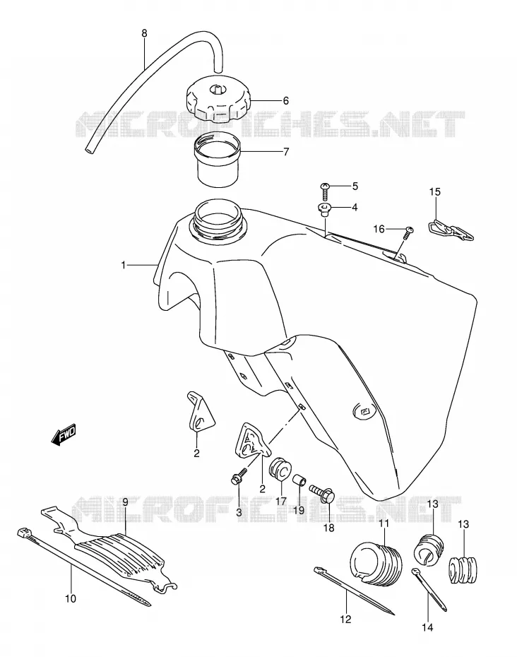 RESERVOIR D'ESSENCE Suzuki MOTO 250 RMX 1991  RMX250M(E1)