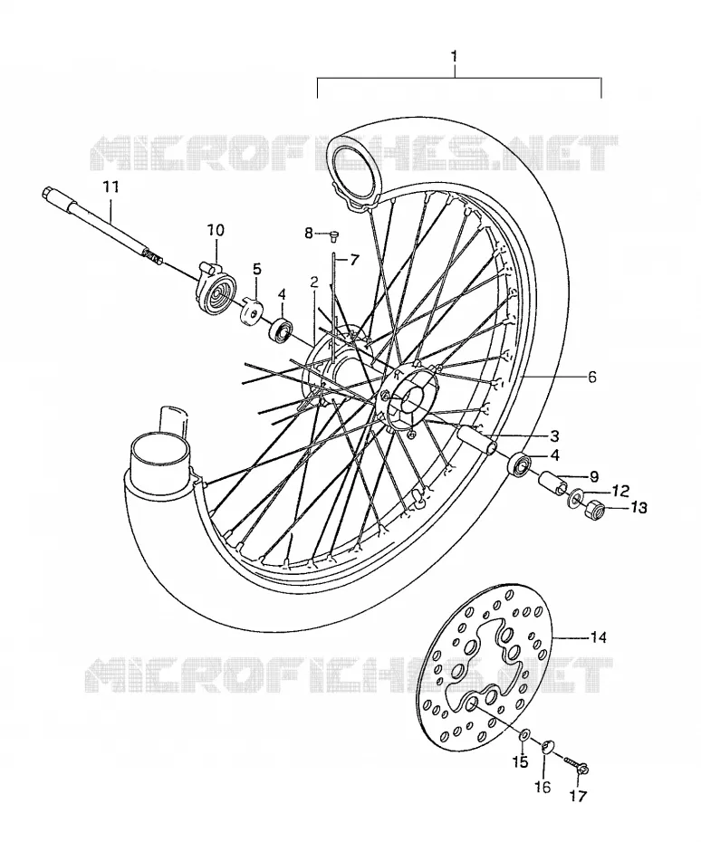 ROUE AVANT Suzuki MOTO 50 Autres-modeles 2001  SMX50K1