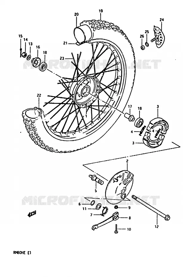ROUE AVANT Suzuki MOTO 80 RM 1983  RM80HD(D/E)