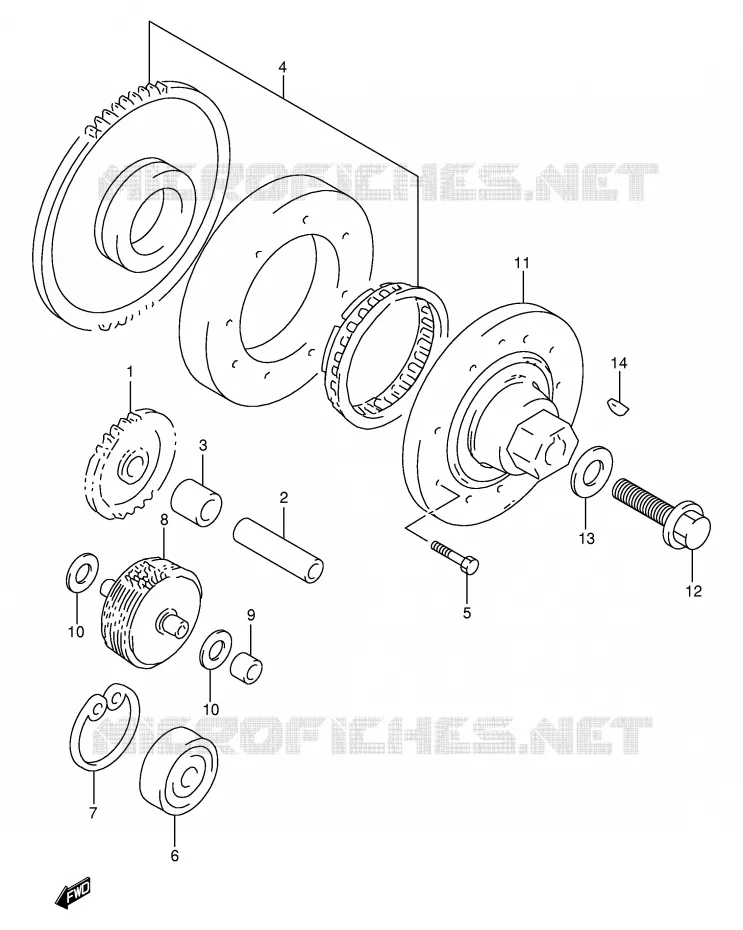 ROUE LIBRE DE DEMARREUR Suzuki MOTO 1000 TL-R 1998  TL1000RW(E2)