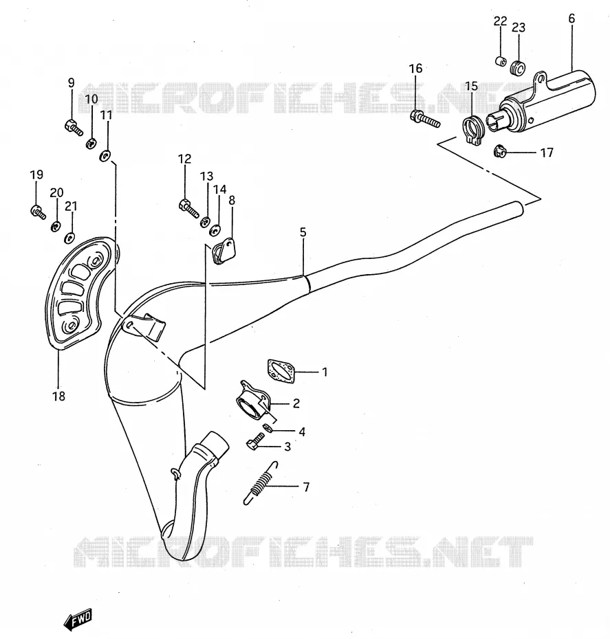 SILENCIEUX (MODELE G/H/J) Suzuki MOTO 80 RM 1986  RM80G(E28)