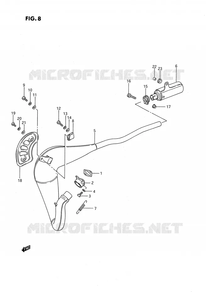 SILENCIEUX (MODELE G/H/J) Suzuki MOTO 80 RM 1988  RM80XJ(E2)