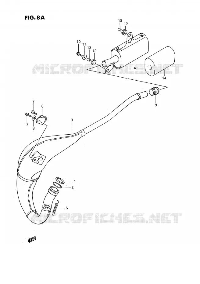SILENCIEUX (MODELE K/L/M/N/P/R/S) Suzuki MOTO 80 RM 1986  RM80G(E3)