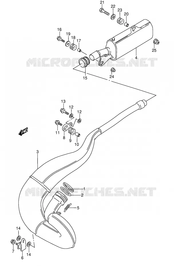 SILENCIEUX (MODELE K/L/M/N) Suzuki MOTO 250 RMX 1994  RMX250R(E1)