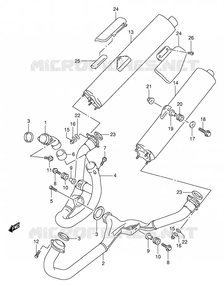 SILENCIEUX Suzuki MOTO 1000 TL-R 1999  TL1000RX(E2)