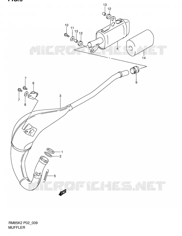 SILENCIEUX Suzuki MOTO 85 RM 2002  RM85K2(P2)