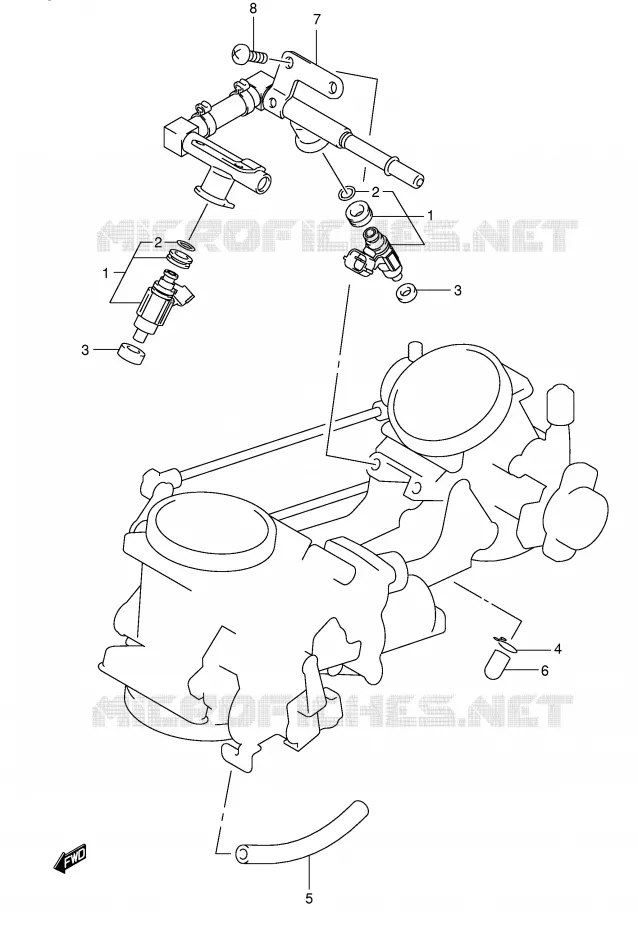 SYSTÈME D'INJECTION (MODEL K3/K4/K5/K6) Suzuki MOTO 650 SV 2004  SV650K4(E2)