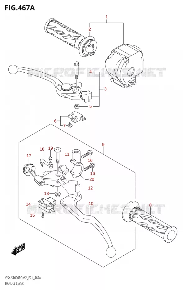 LEVIERS - POIGNEES Suzuki MOTO 1000 GSX-S 2022  GSX-S1000RQ 2022 M2 (E21)
