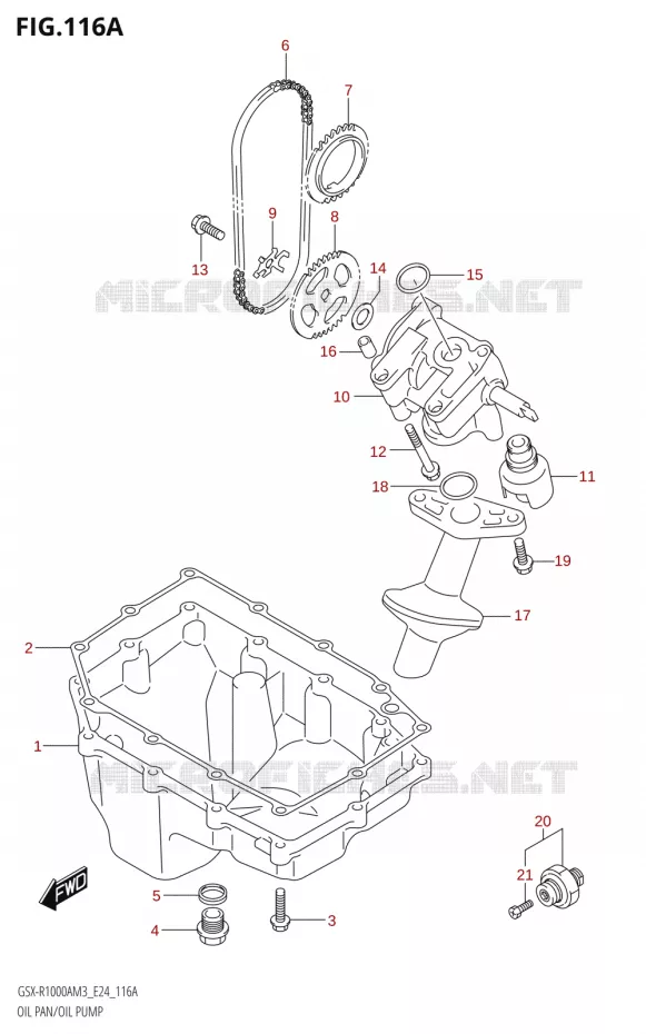 CARTER INFERIEUR - POMPE A HUILE Suzuki MOTO 1000 GSX-R 2023  GSX-R1000A / GSX-R1000RA / GSX-R1000RZA M3 (E24)