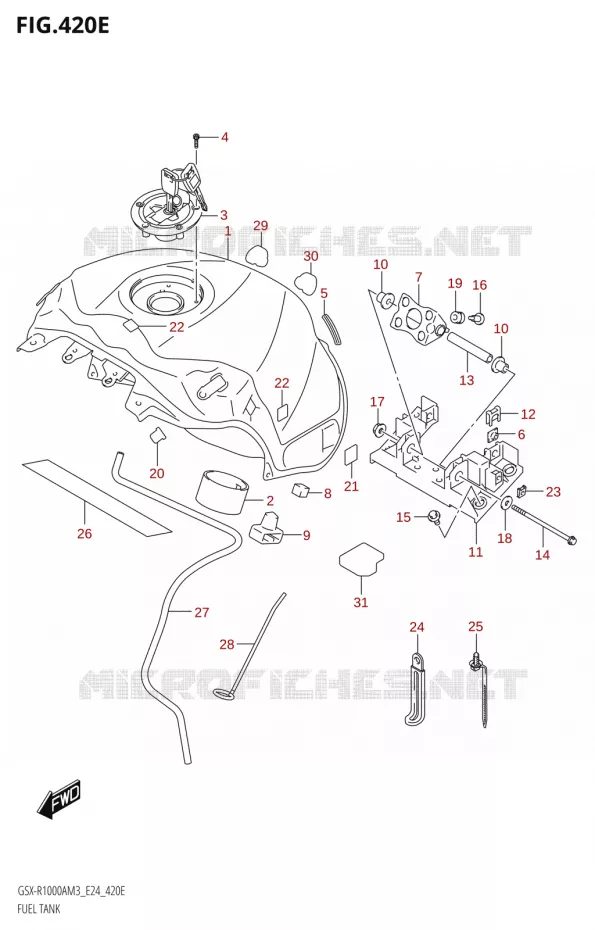 RESERVOIR D'ESSENCE (GSX-R1000RA) Suzuki MOTO 1000 GSX-R 2023  GSX-R1000A / GSX-R1000RA / GSX-R1000RZA M3 (E24)