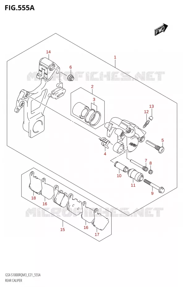 ETRIER DE FREIN ARRIERE Suzuki MOTO 1000 GSX-S 2023  GSX-S1000RQ  M3 (E21)