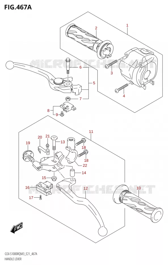 LEVIERS - POIGNEES Suzuki MOTO 1000 GSX-S 2023  GSX-S1000RQ  M3 (E21)