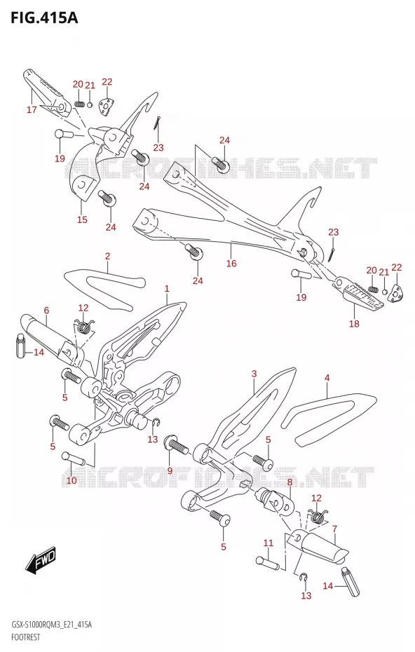 REPOSE PIEDS Suzuki MOTO 1000 GSX-S 2023  GSX-S1000RQ M3