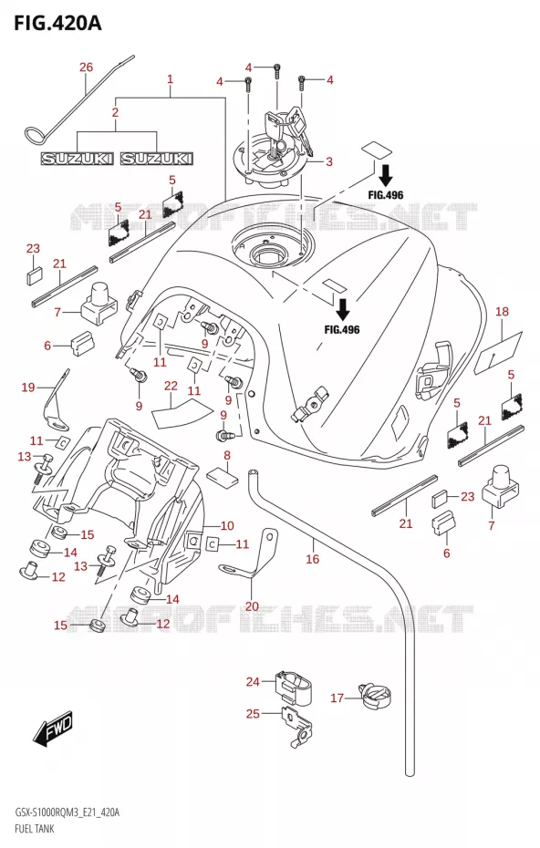 RESERVOIR D'ESSENCE Suzuki MOTO 1000 GSX-S 2023  GSX-S1000RQ  M3 (E21)