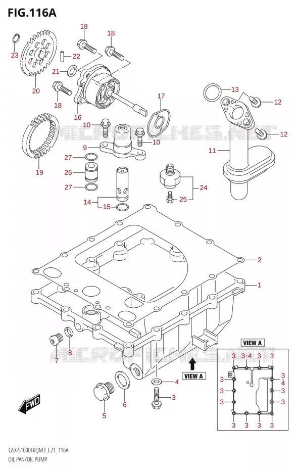 CARTER INFERIEUR - POMPE A HUILE Suzuki MOTO 1000 GSX-S 2023  GSX-S1000TRQ M3 (E21)