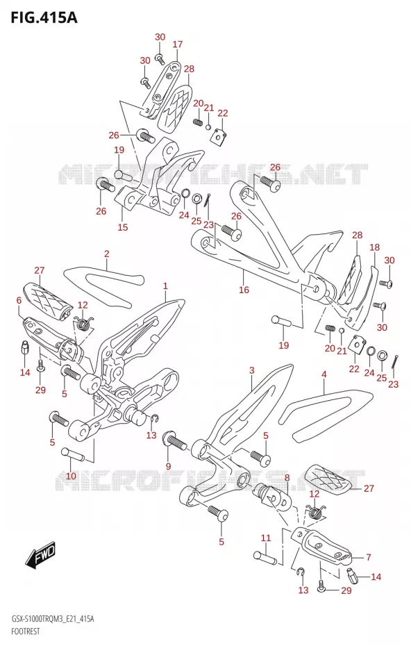 REPOSE PIEDS Suzuki MOTO 1000 GSX-S 2023  GSX-S1000TRQ M3 (E21)