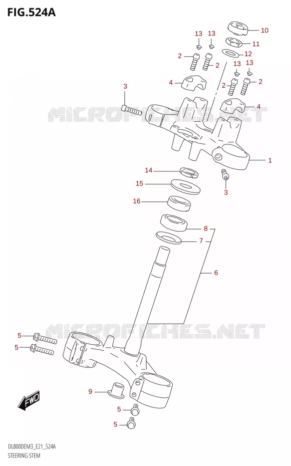 COLONNE DE DIRECTION Suzuki MOTO 800 V-STROM 2023  DL800DEUC M3 (E21)