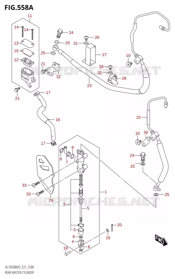 MAITRE CYLINDRE DE FREIN ARRIERE (DL1050RJ) Suzuki MOTO 1050 V-STROM 2023  DL1050RJ M3 (E21)