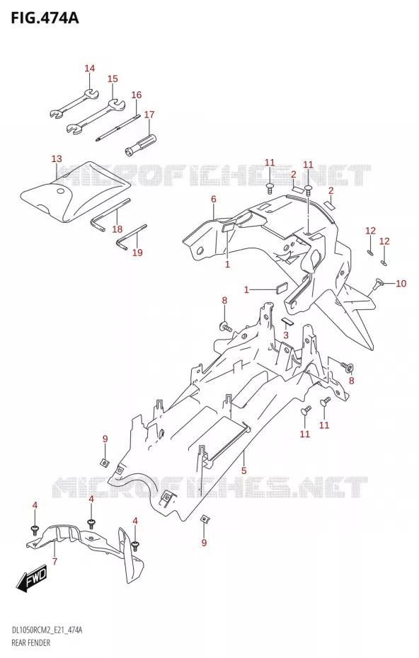 GARDE BOUE ARRIERE (DL1050RC) Suzuki MOTO 1050 V-STROM 2022  DL1050RC M2 (E21)