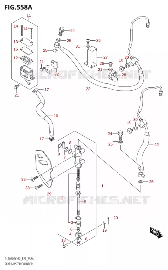 MAITRE CYLINDRE DE FREIN ARRIERE (DL1050RC) Suzuki MOTO 1050 V-STROM 2022  DL1050RC M2 (E21)
