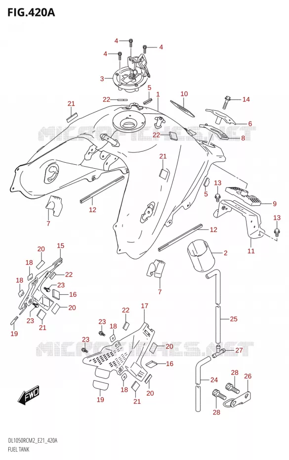 RESERVOIR D'ESSENCE (DL1050RQ) Suzuki MOTO 1050 V-STROM 2022  DL1050RC M2 (E21)