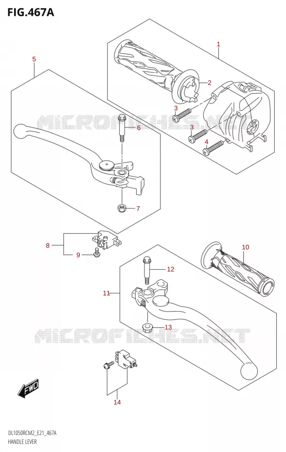 LEVIERS - POIGNEES (DL1050RC) Suzuki MOTO 1050 V-STROM 2022  DL1050RQ M2 (E21)