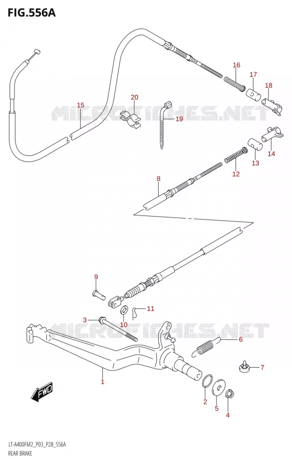 FREIN ARRIERE Suzuki QUAD 400 KINGQUAD 2022  LT-A400F M2 (P03/P28)