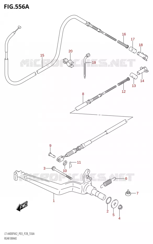 FREIN ARRIERE Suzuki QUAD 400 KINGQUAD 2022  LT-A400FZ M2 (P03/P28)
