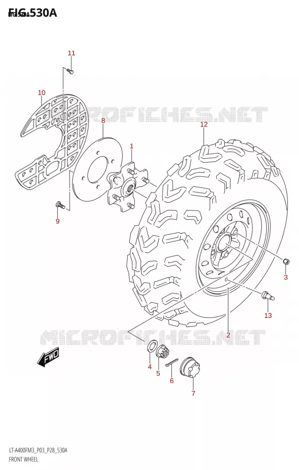 ROUE AVANT (LT-A400F) Suzuki QUAD 400 KINGQUAD 2023  LT-A400F M3 (P03)