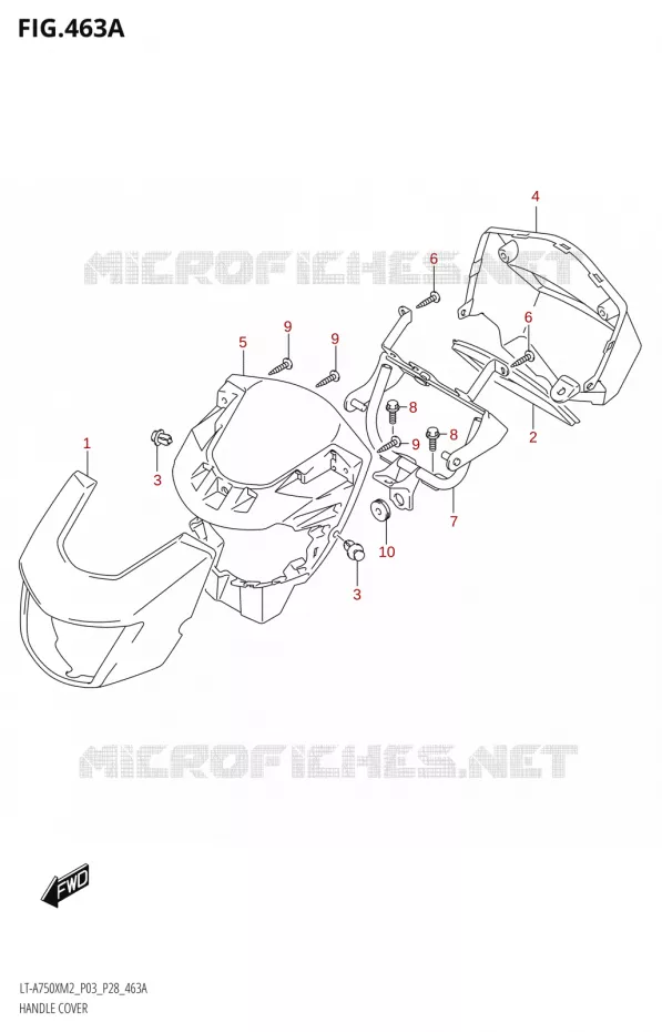 CARENAGE DE GUIDON Suzuki QUAD 750 KINGQUAD 2022  LT-A750X M2 (P03 / P28 /P33)