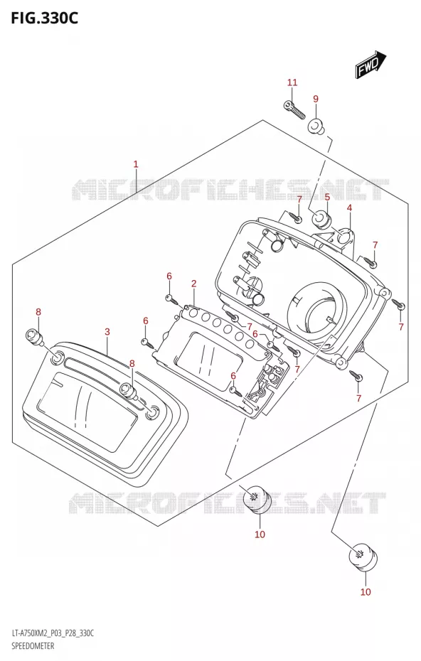 COMPTEUR (LT-A750X:M2:P33) Suzuki QUAD 750 KINGQUAD 2022  LT-A750XP M2 (P03 / P28 /P33)