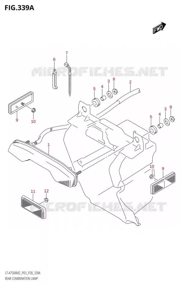 FEU ARRIERE Suzuki QUAD 750 KINGQUAD 2022  LT-A750XP M2 (P03 / P28 /P33)