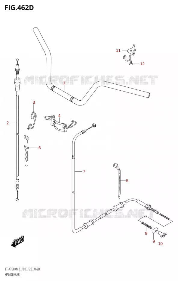 GUIDON (LT-A750XP:M2:P03) Suzuki QUAD 750 KINGQUAD 2022  LT-A750XP M2 (P03 / P28 /P33)