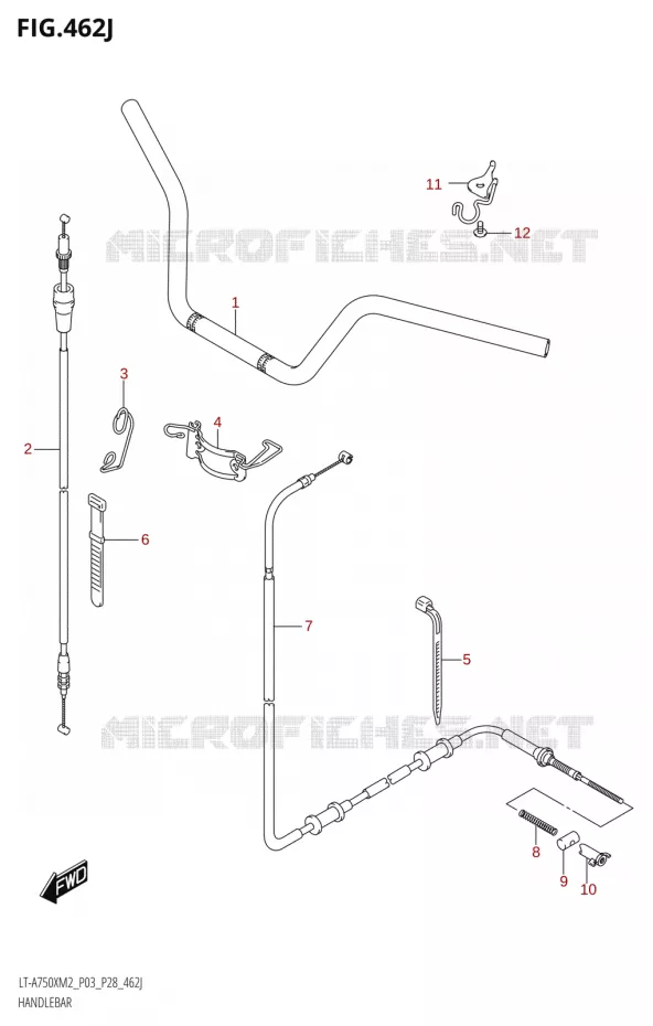 GUIDON (LT-A750XPZ:M2:P33) Suzuki QUAD 750 KINGQUAD 2022  LT-A750XP M2 (P03 / P28 /P33)