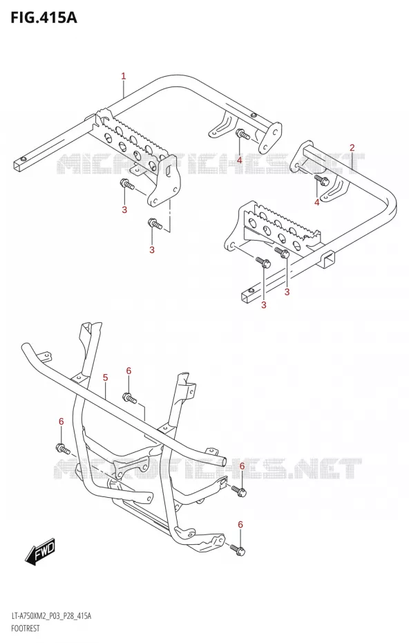 REPOSE PIEDS Suzuki QUAD 750 KINGQUAD 2022  LT-A750XP M2 (P03 / P28 /P33)