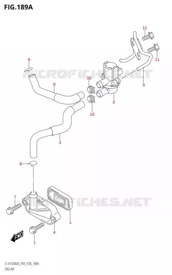 SYSTEME RECYCLAGE GAZ ECHAPPEMENT (LT-A750X:M2:P03) Suzuki QUAD 750 KINGQUAD 2022  LT-A750XP M2 (P03 / P28 /P33)