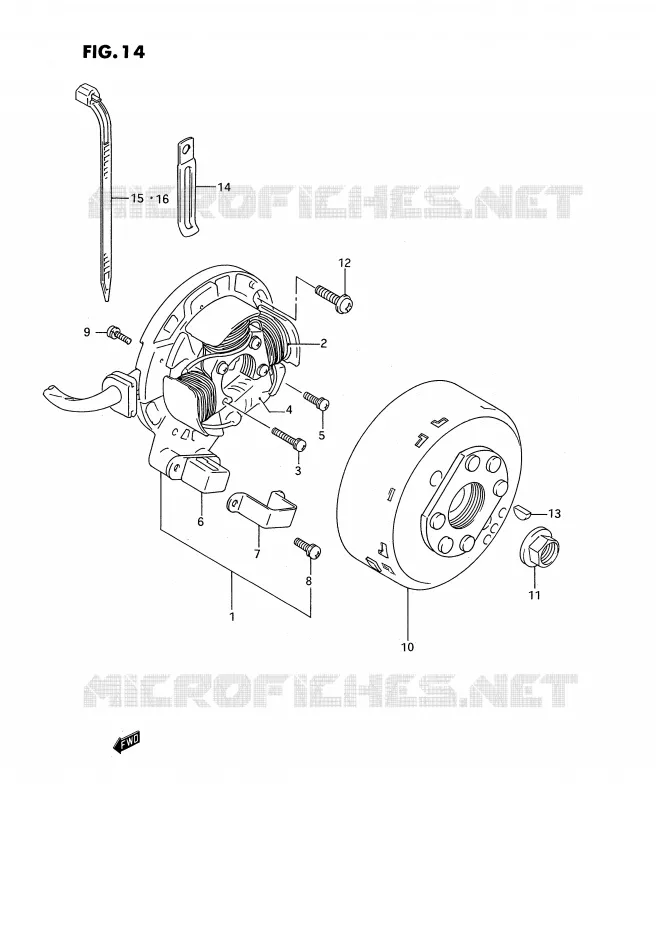 ALLUMAGE ROTOR - STATOR Suzuki MOTO 250 RMX 1995  RMX250S(E3)