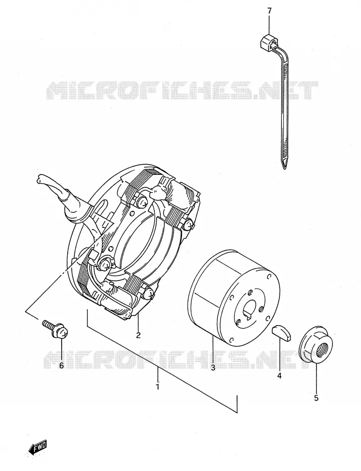ALLUMAGE ROTOR - STATOR Suzuki MOTO 80 RM 1986  RM80G(E28)